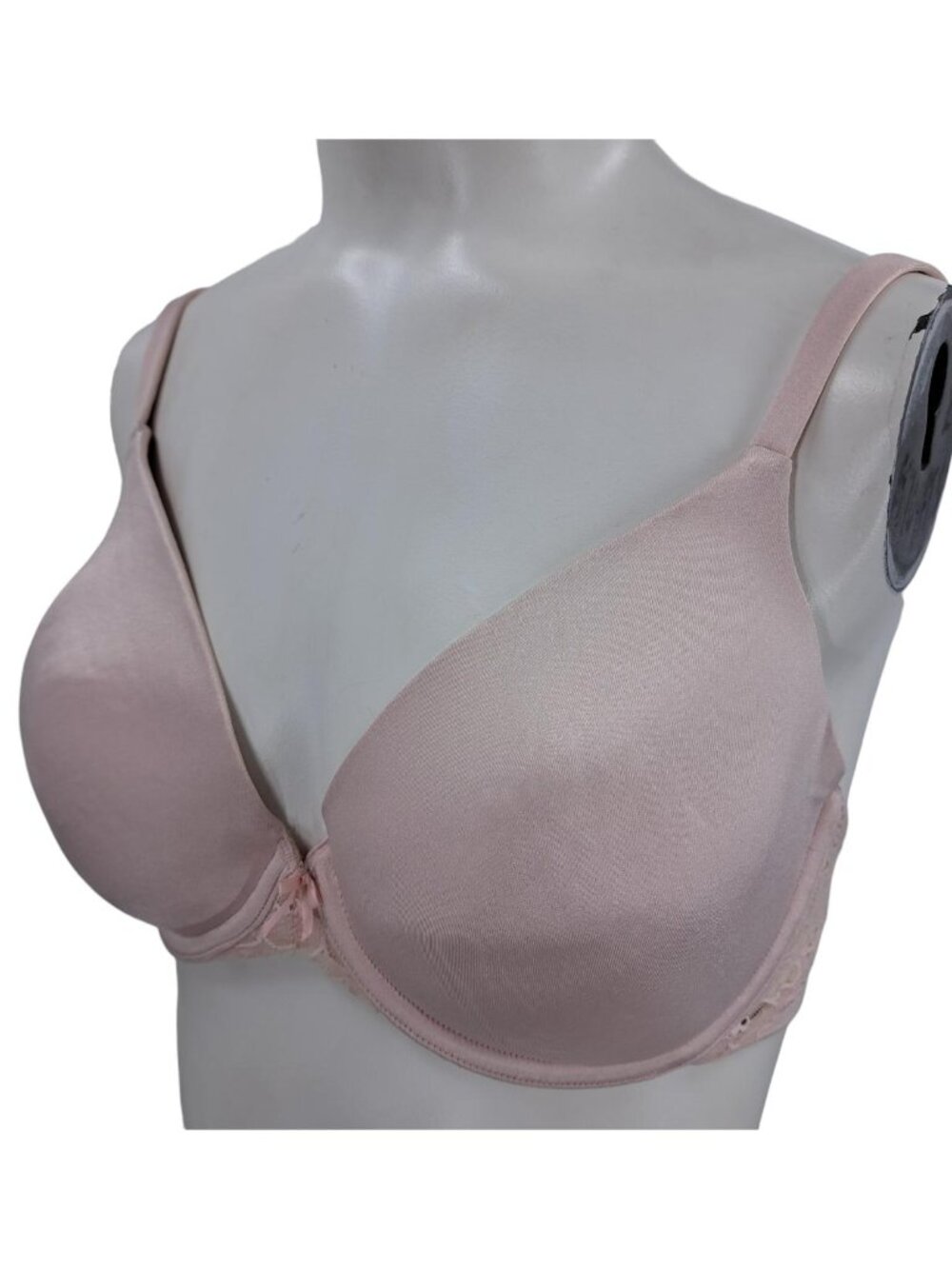 Victorias Secret Angels Full Coverage Underwire Bra Size 34DD Pale Pink Lace